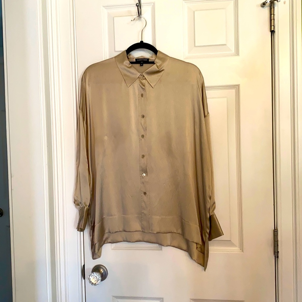 Eileen Fisher long sleeve silk blouse